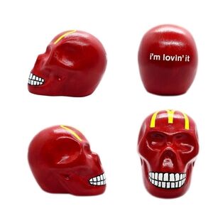 Vibrant Red and Yellow Skull Decor Accent